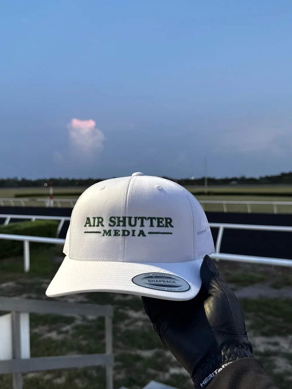 Air Shutter Media White Snapback Hat